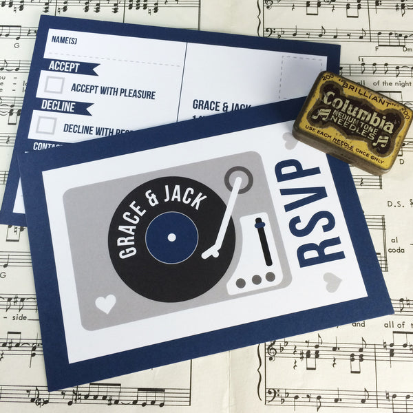 Vinyl Record Inspired Wedding Invitations