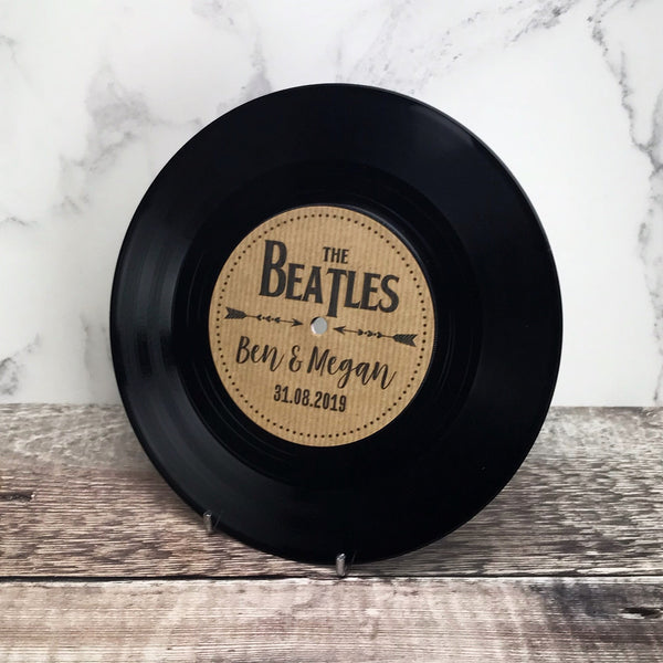 Real 7” Vinyl Wedding Table Numbers/ Names - Rustic Vinyl Record Design