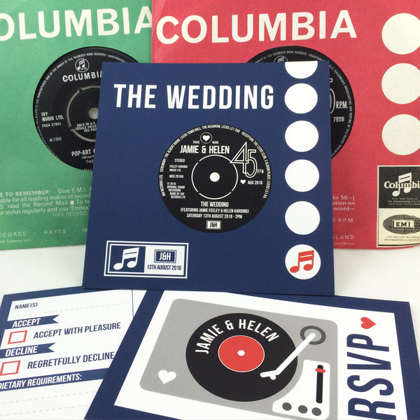Vinyl Record Inspired Wedding Invitations