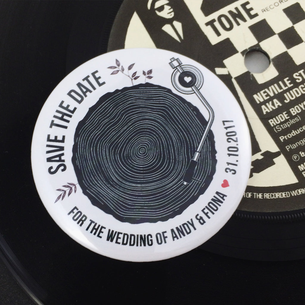 Save The Date Magnets Tree Stump Turntable Design