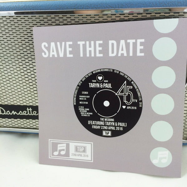 Vinyl Record Inspired Wedding Save The Date Cards