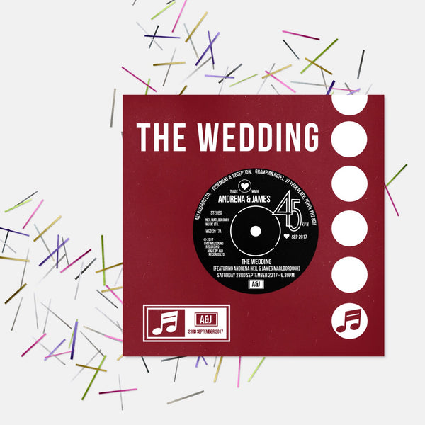Vinyl Record Inspired Wedding Invitations