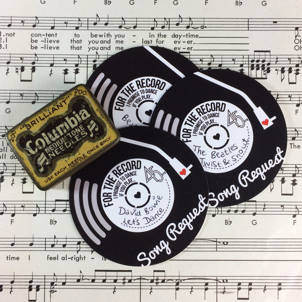 Wedding Song Request Cards - Vinyl Record Inspired Design (Pack of 10)