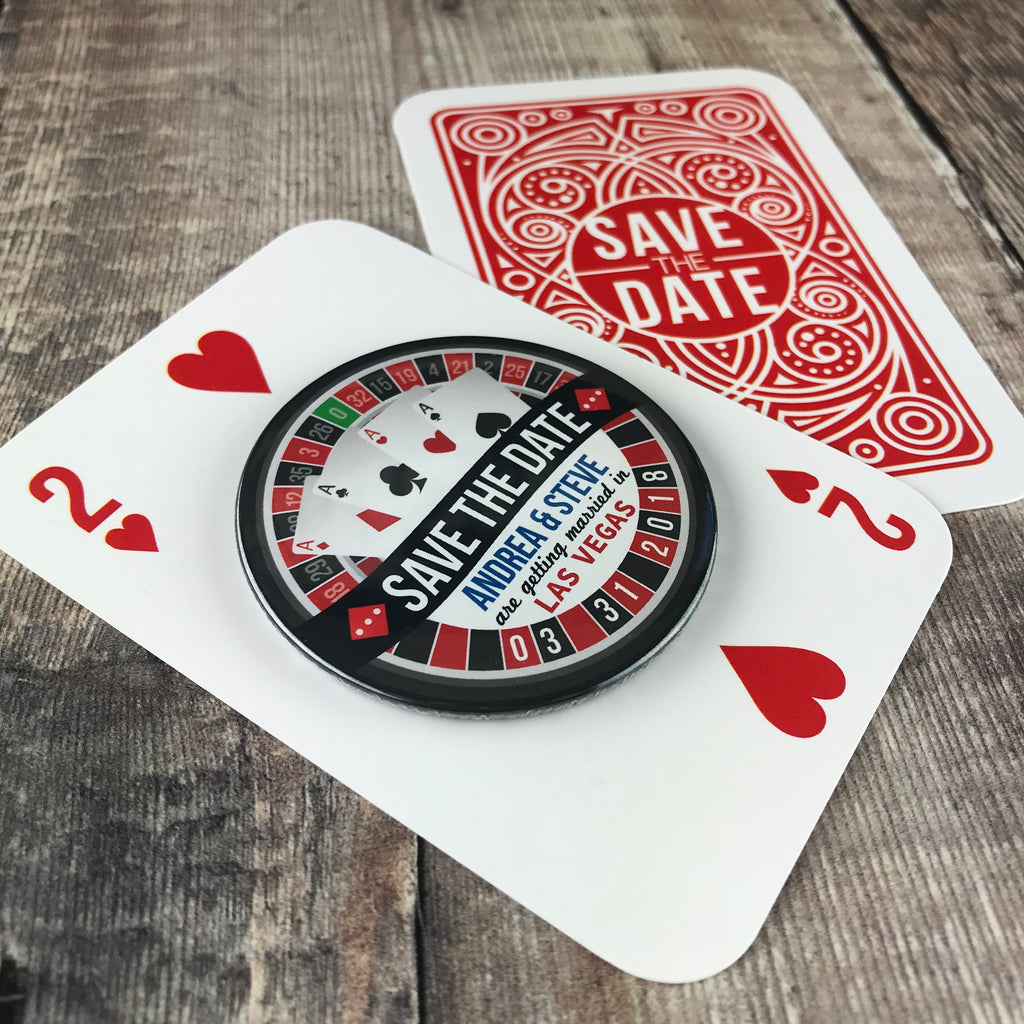 Save The Date Magnets Las Vegas Roulette Design