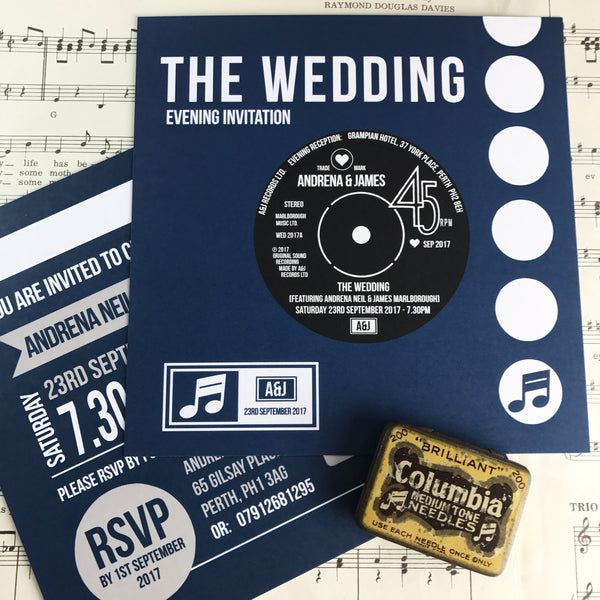 Vinyl Record Inspired Wedding Invitations
