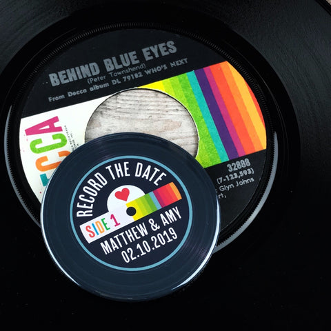Save The Date Magnets Vinyl Record Design 5 (Rainbow)