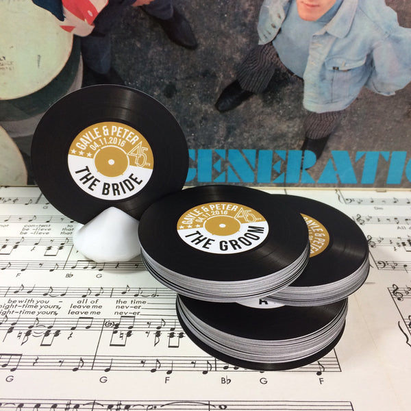 Wedding Name Place Cards - Vinyl Record Design