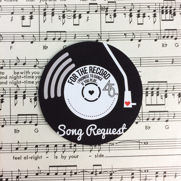 Wedding Song Request Cards - Vinyl Record Inspired Design (Pack of 10)