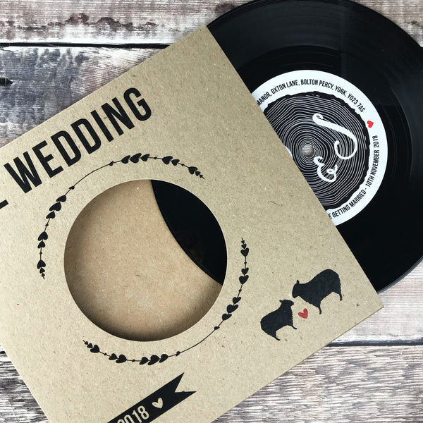Wedding/ Party Invitations - REAL Vintage Vinyl Record (Tree Stump Turntable Range)
